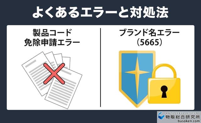 新規出品でよくあるエラーと対処法