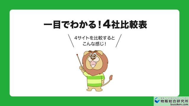 一目でわかる!4社比較表