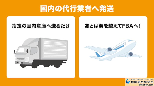 国内の代行業者へ発送