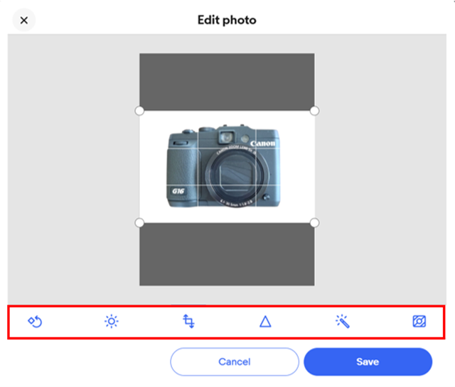 アップロードした画像を選択すると、eBay上で調整もできます。