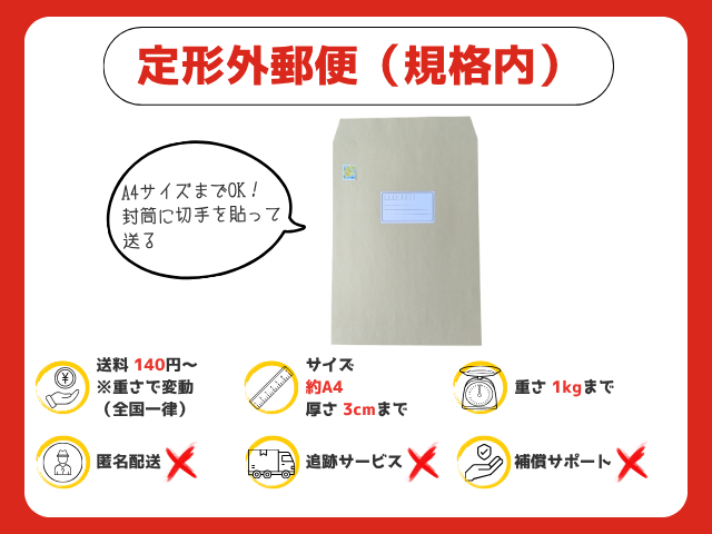 定形外郵便（規格内）｜140円～