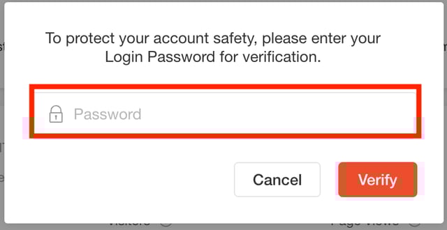 パスワードを入力し、「Verify」をクリックします