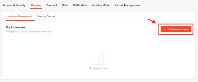 左側メニューから「Add a new address」を選択