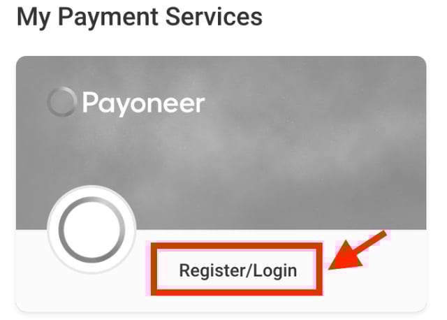 「Bank Accounts」メニューを開き、「Register/Login」をクリックします