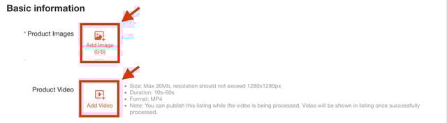 商品画像と動画をアップロードする