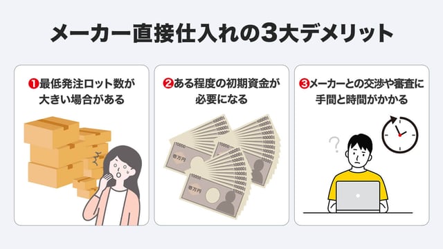 メーカー直接仕入れの3大デメリット