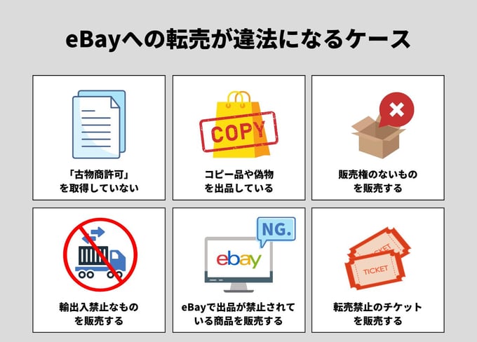 eBayの転売が違法になるケース