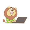 いろんなページを行ったり来たりして、どんどん深みにはまるギャオ(ライオンのキャラクター)