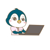 何やら、一生懸命に計算しているペペ実（ペンギンのキャラクター）