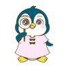 メルカリと違う点が気になって、質問するペペ実（ペンギンのキャラクター）