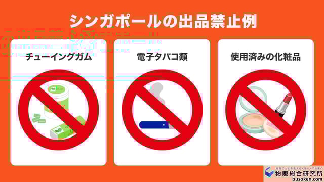 シンガポール（Singapore）の輸入規制・出品禁止リスト