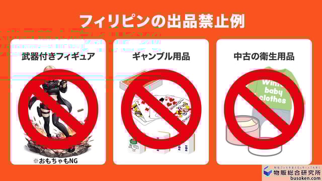 フィリピン（Philippines）の輸入規制・出品禁止リスト