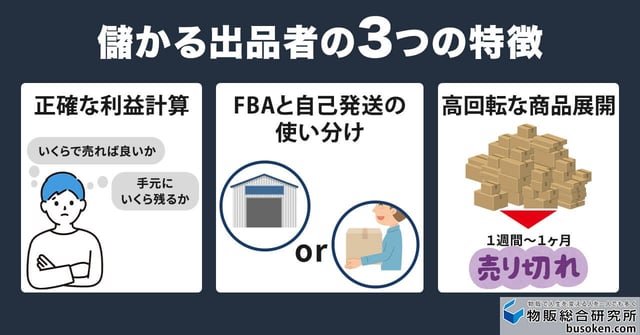 Amazon FBAで儲かる出品者の3つの特徴