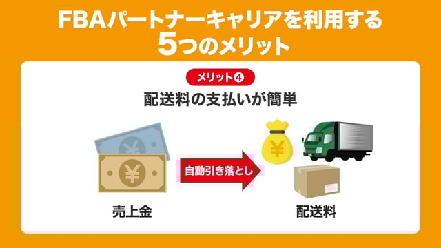 メリット4：配送料の支払いが簡単（売上金から自動引落し）
