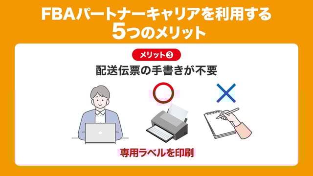 メリット3：配送伝票の手書きが不要（専用ラベルを印刷）