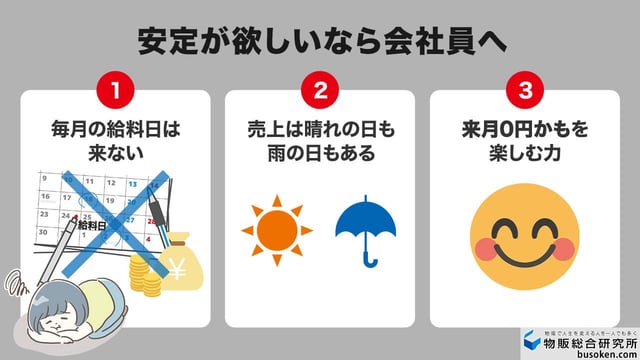 ⑦売上の浮き沈みに耐えられない