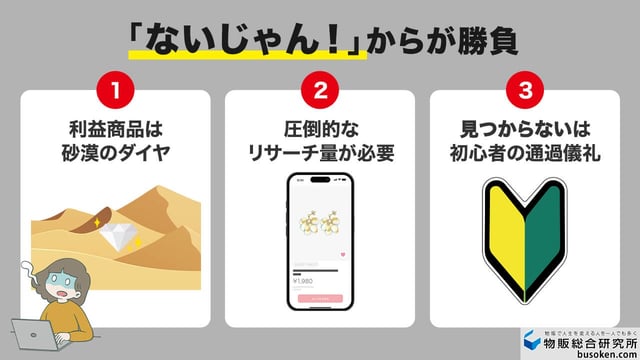 ⑩儲かる商品はすぐ見つかると思っている