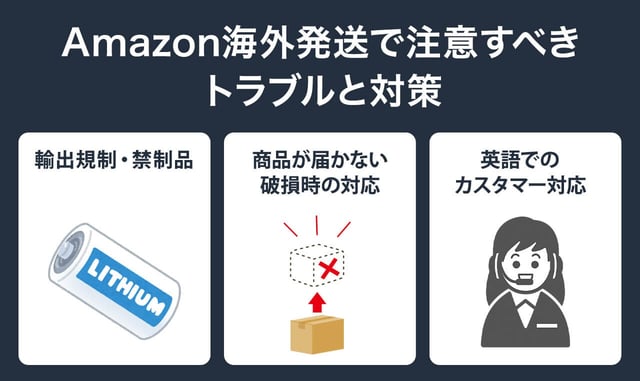 Amazon海外発送で注意すべきトラブルと対策