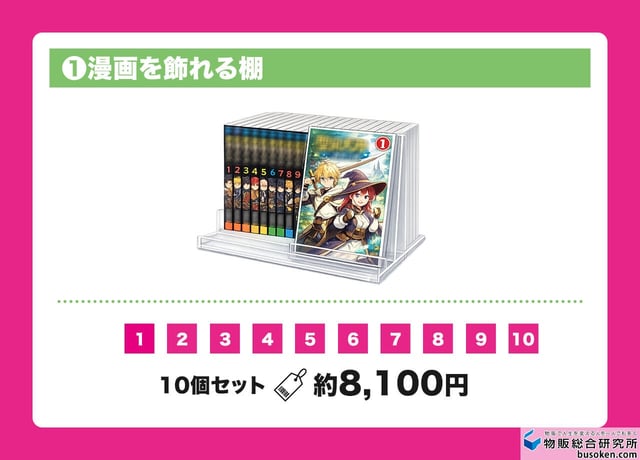 ①漫画を飾れる棚