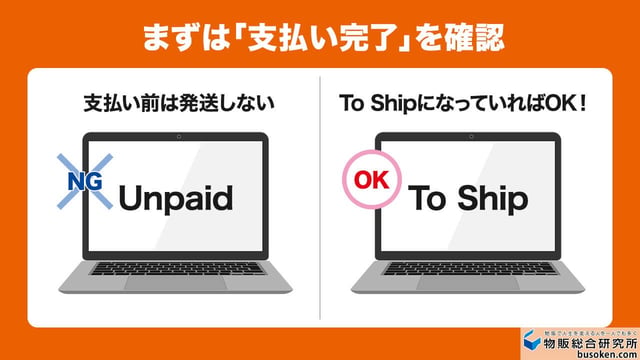 1. 購入者の支払い確認