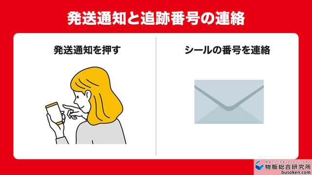 4. 取引画面で発送通知と追跡番号の連絡をする