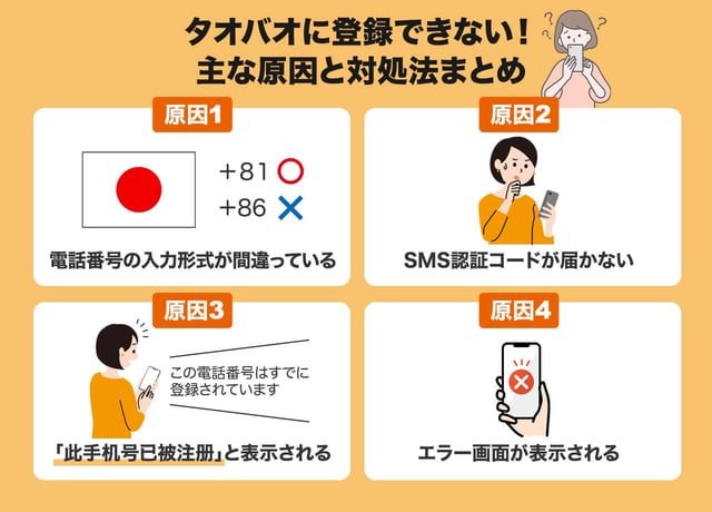 タオバオに登録できない!主な原因と対処法まとめ