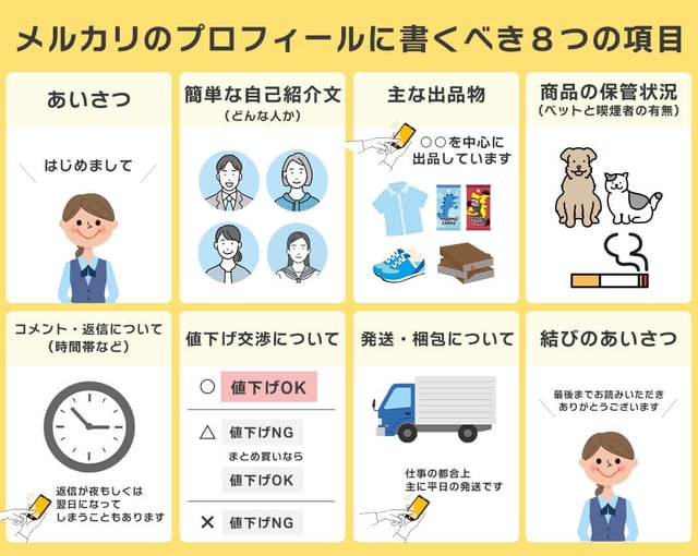 【基本】メルカリのプロフィールに書くべき8つの項目