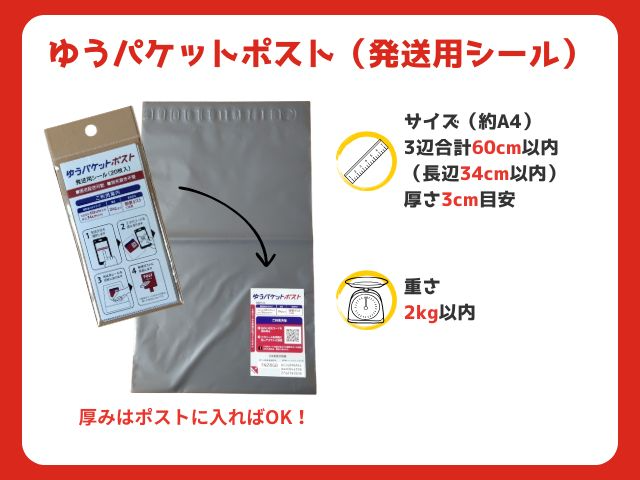 ゆうパケットポスト発送用シールの場合