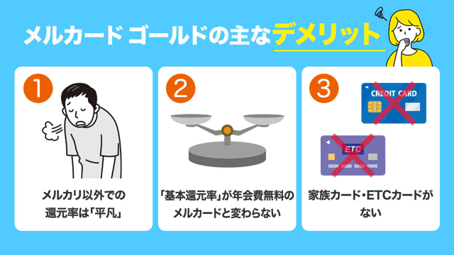 【重要】メルカード ゴールドの3つのデメリット