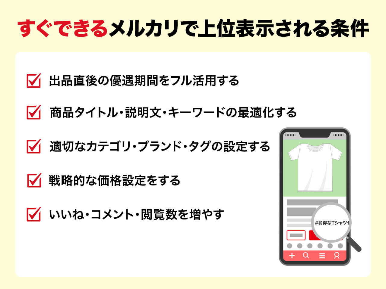 メルカリで上位表示する方法｜再出品を使った裏ワザ的手法とは？