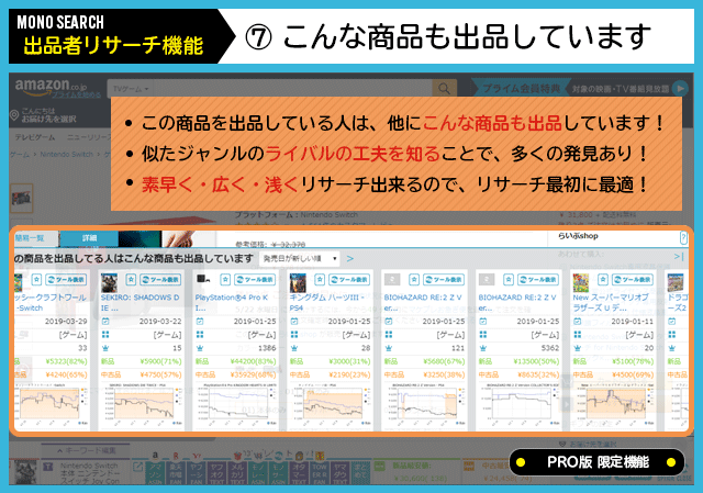 「こんな商品も出品しています」機能